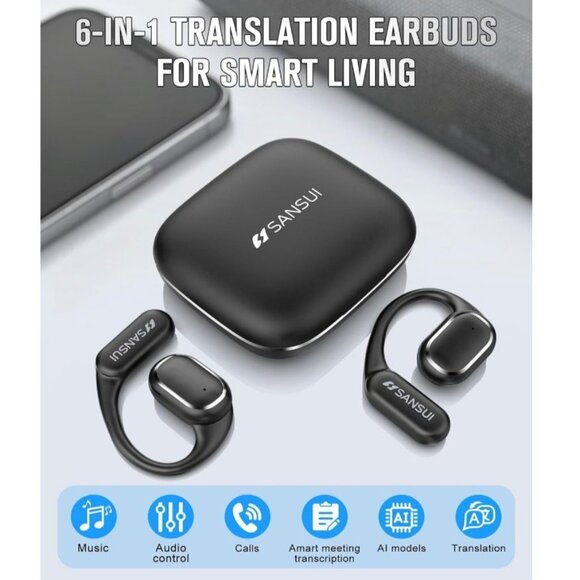 AI Translation Earbuds Real Time 144 Languages 60H Translator Ear Buds Bluetooth - Picture 2 of 8
